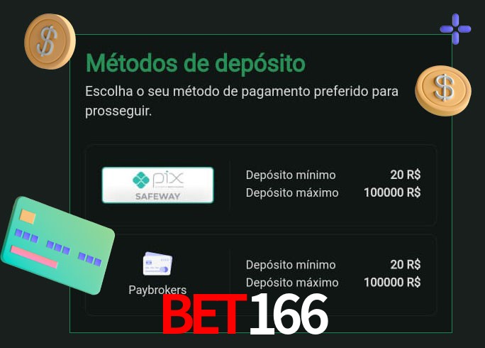 O cassino bet166 oferece uma grande variedade de métodos de pagamento